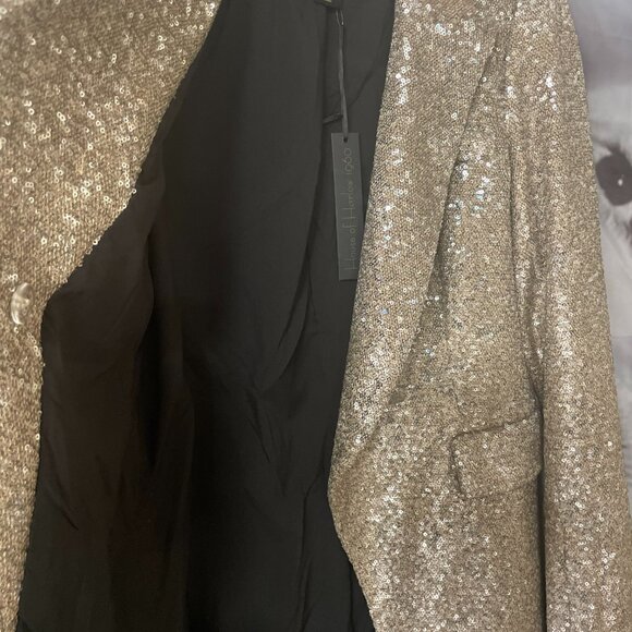 House Of Harlow NWT 1960 Sequin Metallic Blazer - Picture 3 of 5